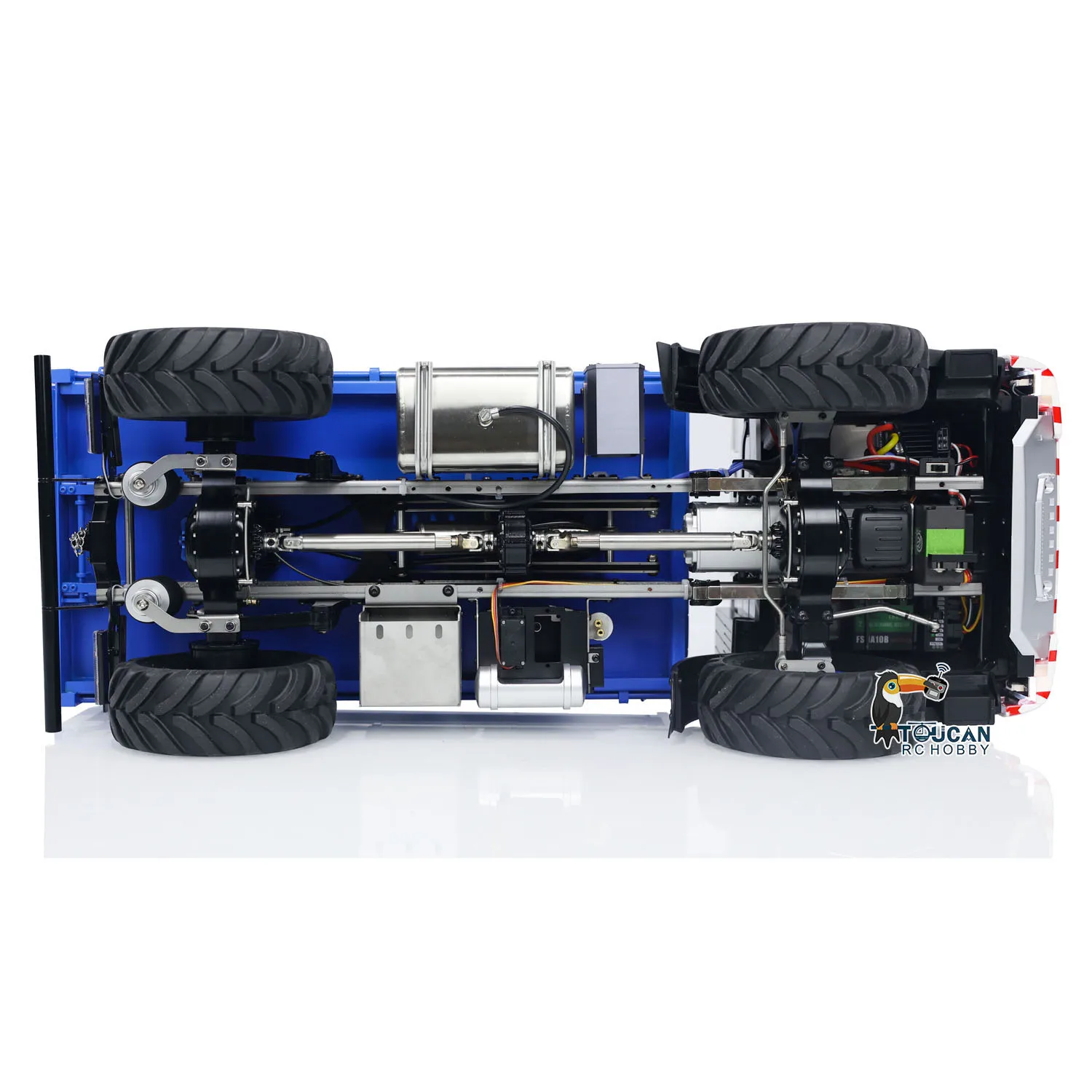 Camión volquete de Metal hidráulico RC 4x4, volquete de coche volquete de Radio Control ensamblado y pintado con sonidos, modelo de foco de juguete, 1/14