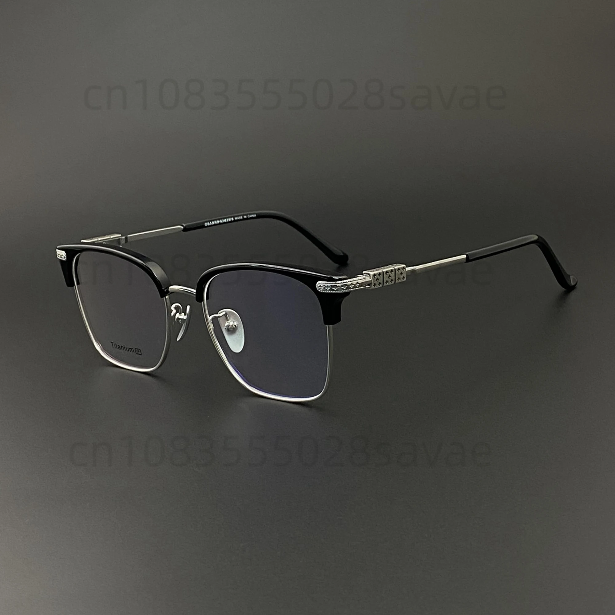 2024 retro half-frame business myopia glasses frame trend thin fashion anti-blue light glasses frame