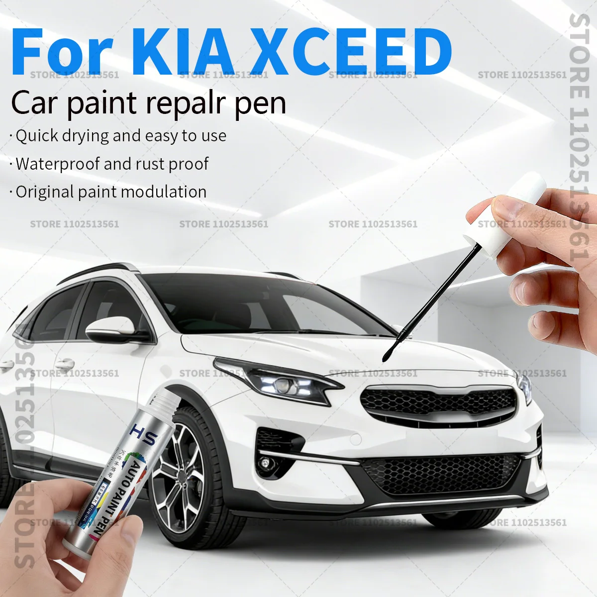 Car Paint Repair Pen For KIA XCEED Paint Scratch Repair Accessories Blue White Black Yellow Green Silver Copper Stone Infra Red