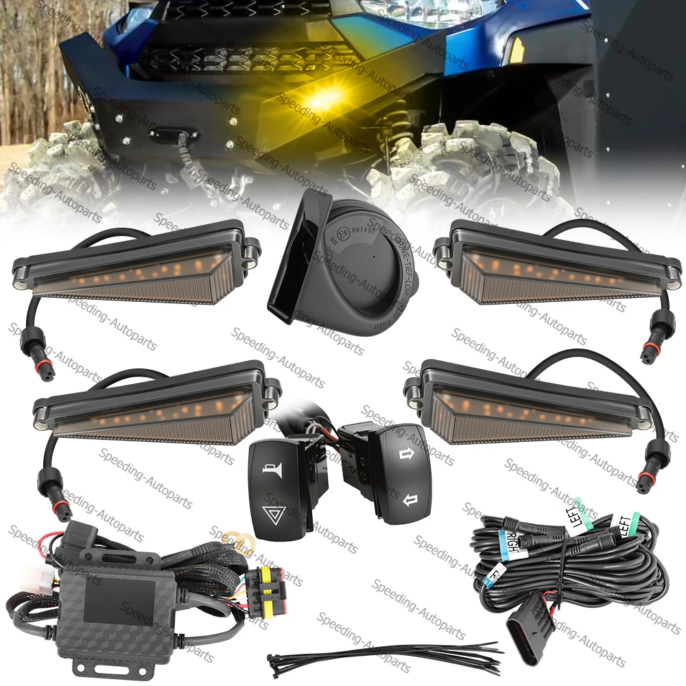 

For 2017-2025 Can-am Maverick X3 MAX Universal UTV Turn Signal Horn Street Legal Kit Plug N Play Triangle 72LED Blinker Pre-wire