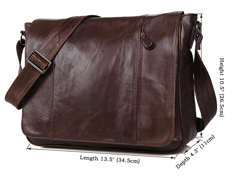 Fashion High Class Oil-Waxed Genuine Leather Men Leather Messenger Bags Male Crossbody Bags Sling Leisure Bags Satchel