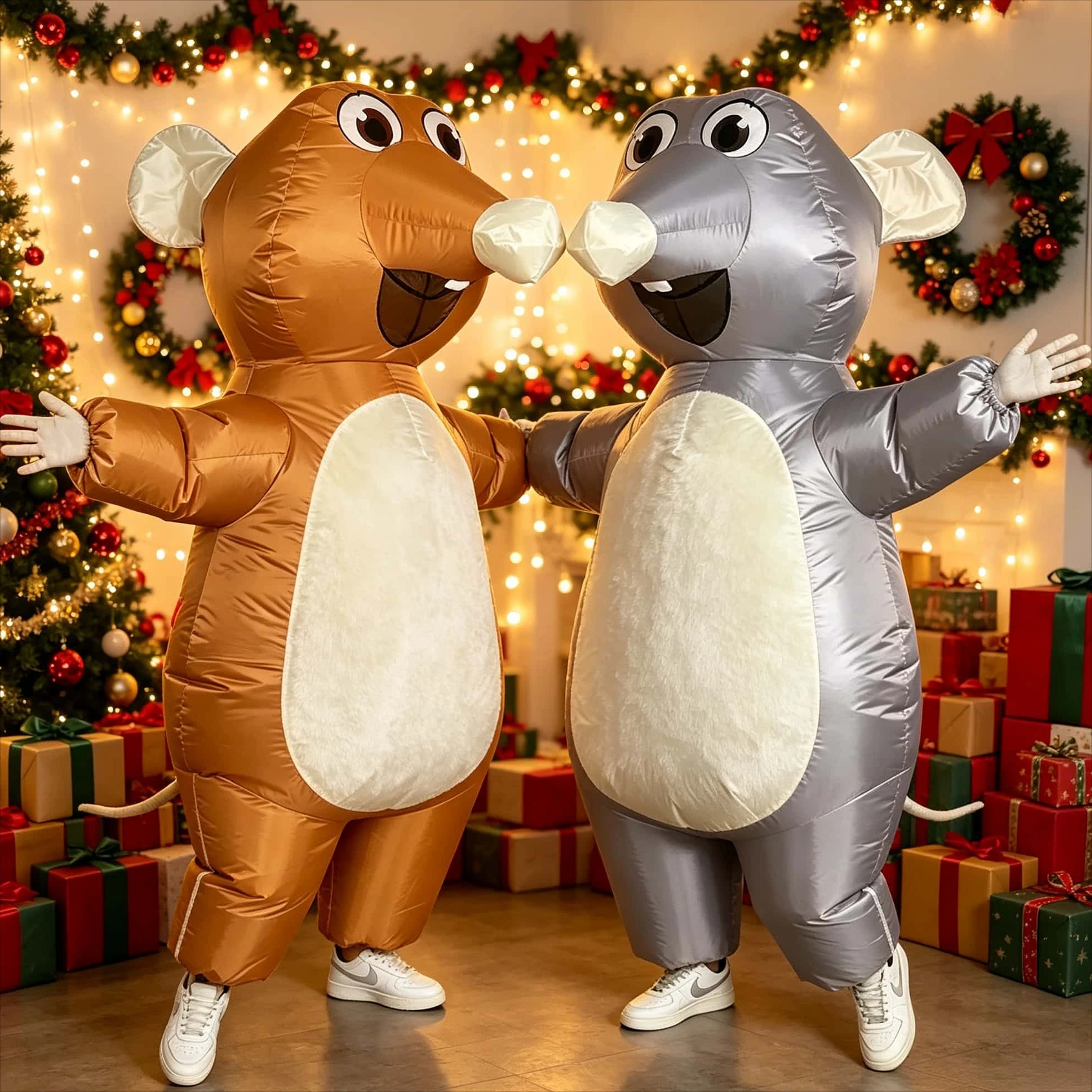Aufblasbares Mauskostüm für Erwachsene, lustiges Tierkostüm, Maskottchen-Outfit, Karneval, Halloween, Party, Cosplay, Overall für Männer und Frauen