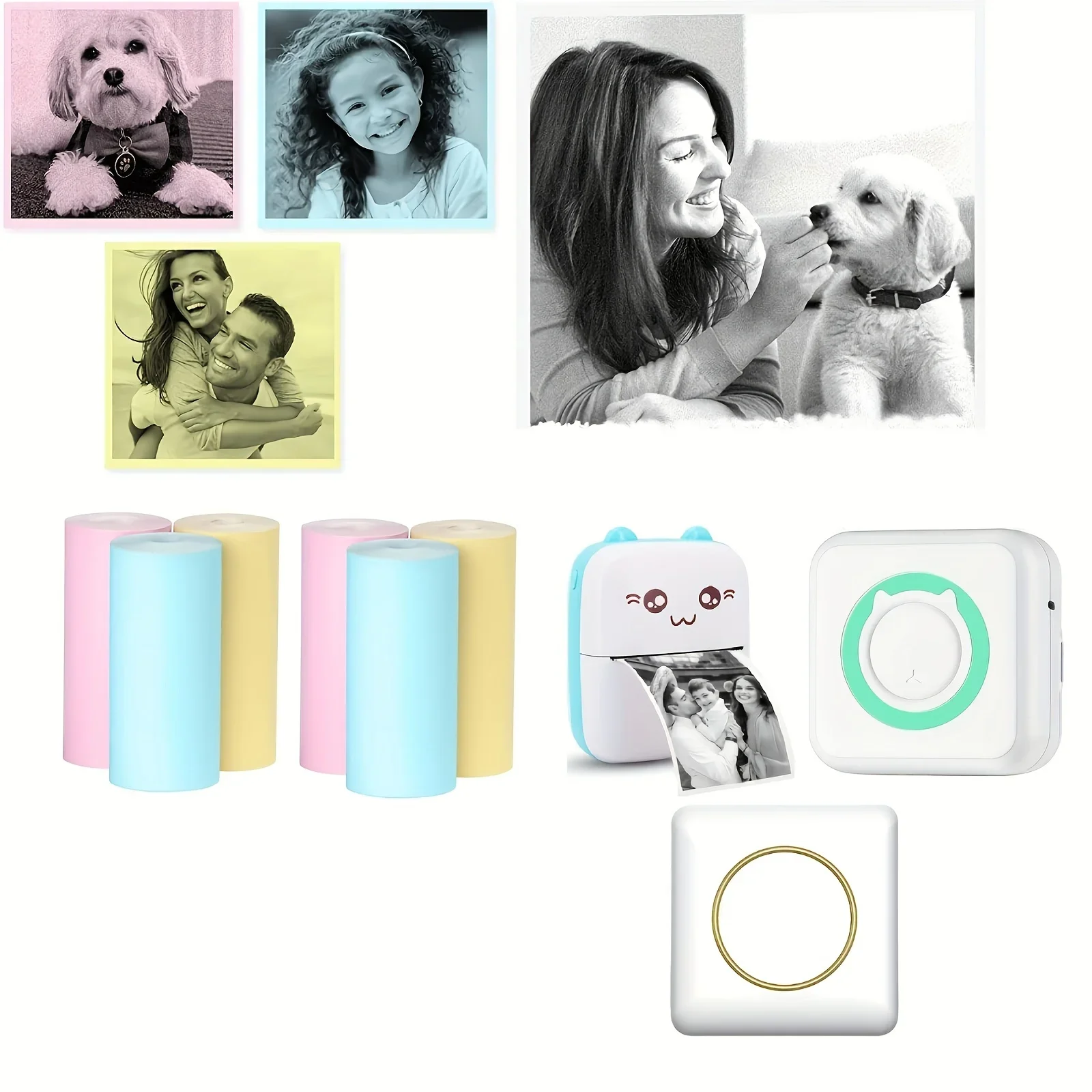 3/5pcs, 57*25mm Self-adhesive Paper Printing Thermal Label Paper for Mini Printers Instant Cameras Pose Machines Supplies