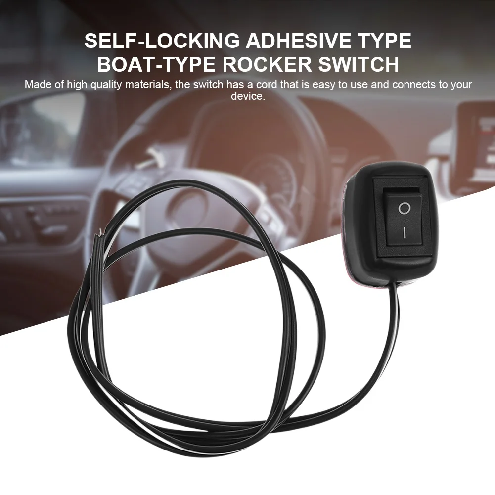 Universal Car Switch with Cable 60cm/100cm Car Button Switch DC 12V/24V Auto Cut Off Switch for Fog Ring Drive Light Neon Lights