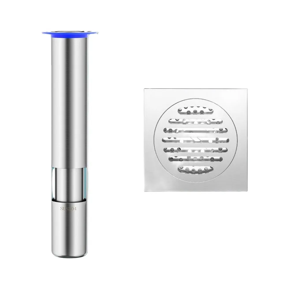 Two-Piece Stainless Steel Floor Drain Set Featuring Extended for Core Design for Efficient Water Flow and Clog Resistance