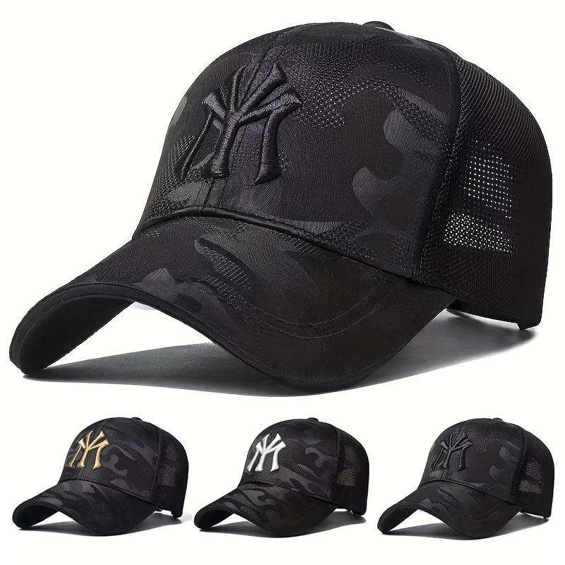 Unisex MY Letter Embroidery Baseball Net Caps Outdoor Adjustable Spring and Summer Casual Sunscreen Hat Sports Golf Cap