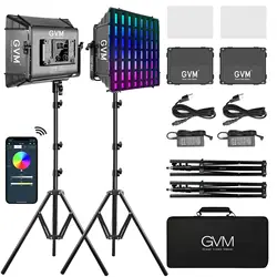 GVM 680RS 50W RGB Photography Lighting Kit with Softbox Studio Video Light with APP Control Led Panel Lights for Video Recording