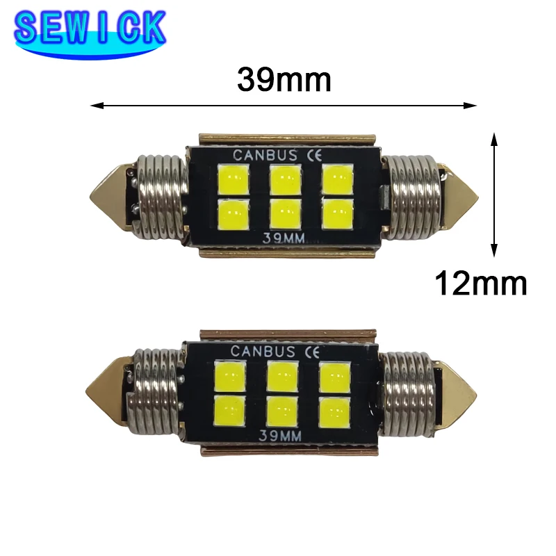 100PCS 12V C5W LED Bulbs CANBUS Festoon 31/36/39/41MM LED Light For Car Interior Dome Trunk License Plate Lights