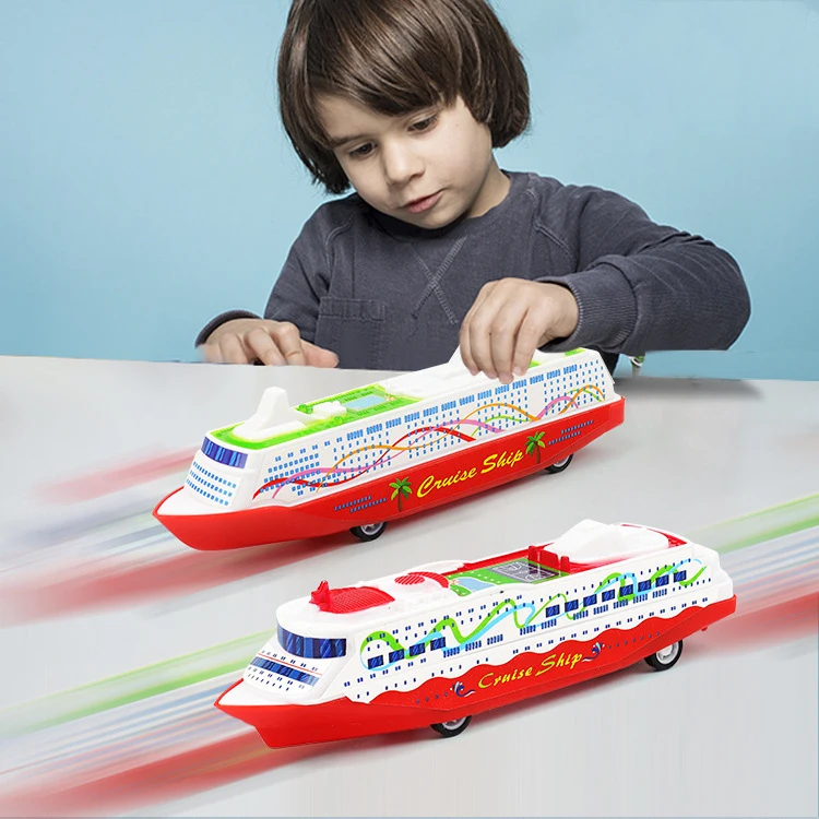 

1PCS Cruise Boat Ship Model Collection Pull Back Sliding Steamship Gliding Toy Gift for Kids Children Game Novelty Gag Toys