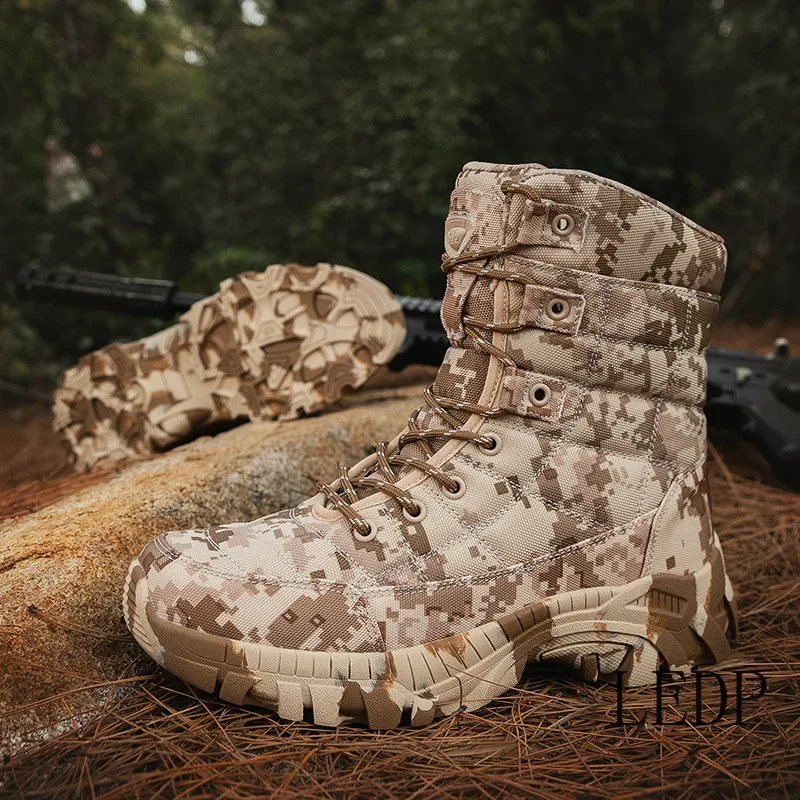 

Men's Camouflage Tactical Desert Combat Boots Anti Slip and Wear-resistant Training Shoes Outdoor Hiking Boots Men's Shoes