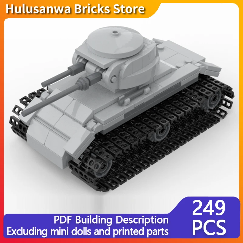 

Panzer II WW2 Military Tanks Model MOC Building Bricks War Equipment Modular Technology Gifts Holiday Assemble Children Toy Suit