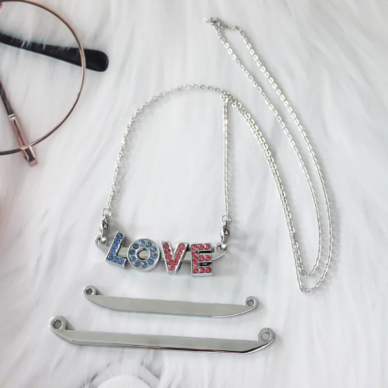 Curved Necklace Bar DIY Accessory Zinc Alloy Charms Fit Necklace Can Through 8mm Slide Charms Or Letters Women Kids Gift