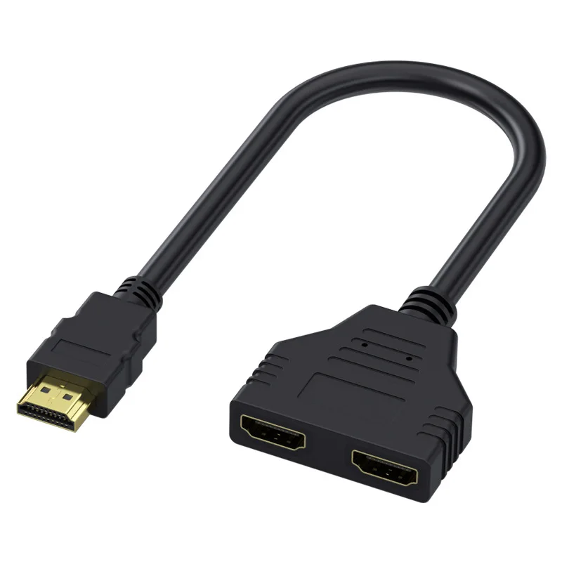 HDMI-compatible Cable Splitter 1080P 2 Dual Port Y Converter 1 In 2 Out Cord Extender Adapter For XBox PS3 LCD TV Switch