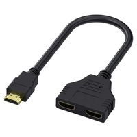 HDMI-compatible Cable Splitter 1080P 2 Dual Port Y Converter 1 In 2 Out Cord Extender Adapter for XBox PS3 LCD TV Switch Monitor