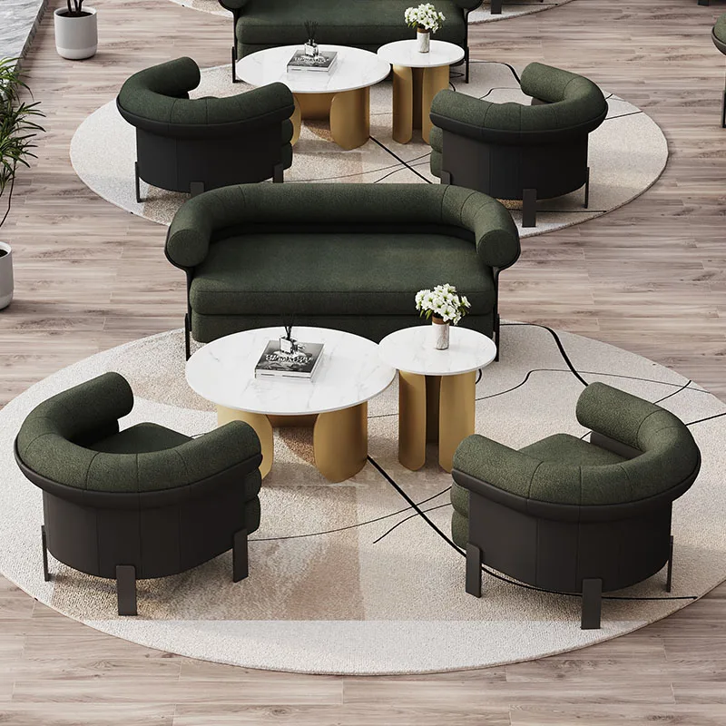 Sofá de recepción para vestíbulo de Hotel, oficina de ventas, vestíbulo, bloque de tarjetas, salón de belleza, oficina de negocios, negociación, combinación de sofá para invitados