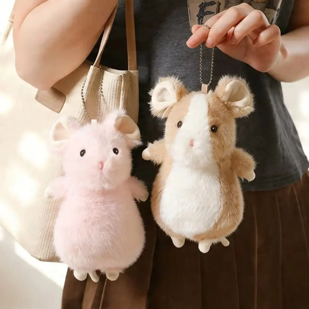 Cuddly Soft Fancy Rat Plush Toy Cartoon Animal Mini Grey White Brown Stuffed Pet Rat Plushie 18cm Fluffy Mouse Plush Pendant