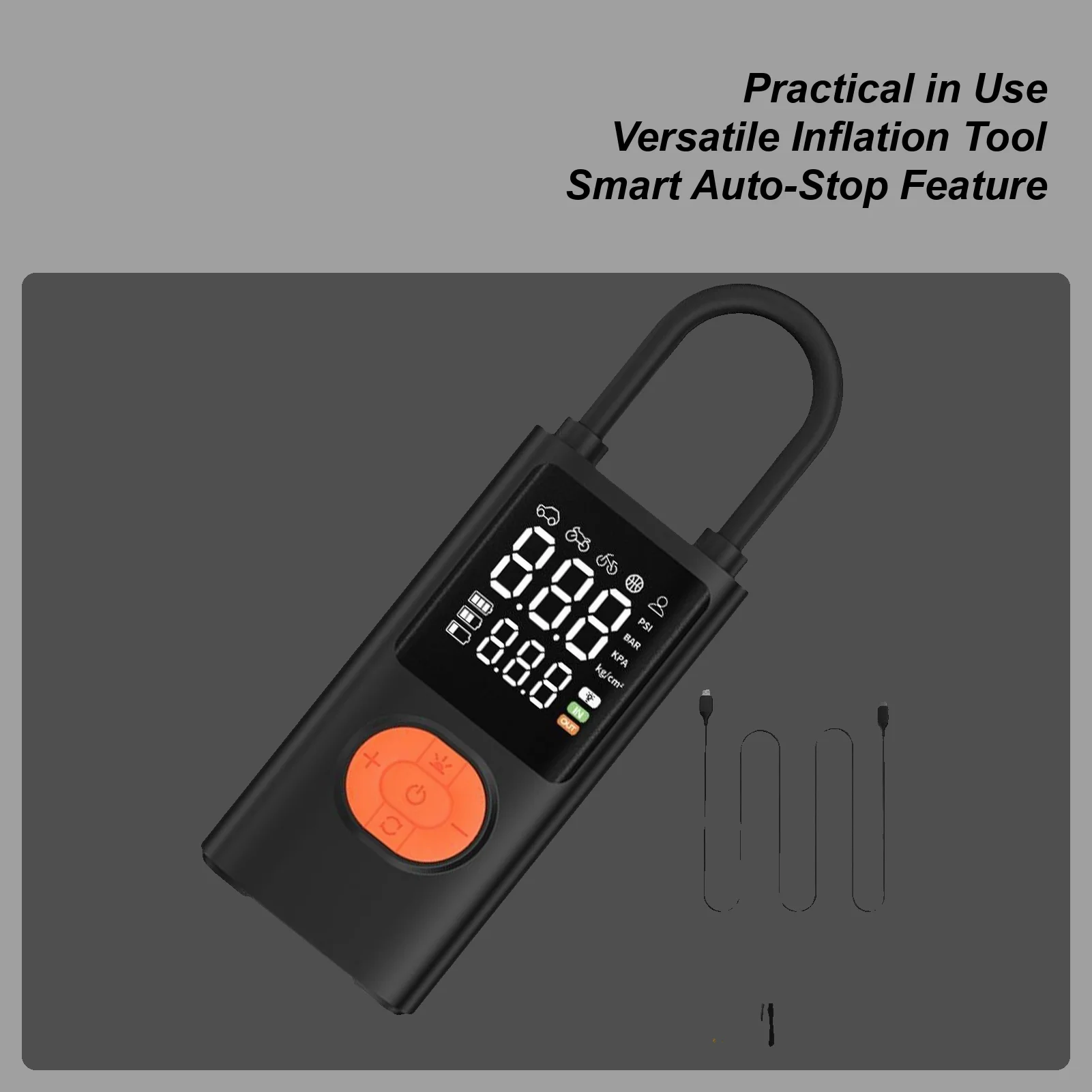 Air Compressor Portable Car Air Compressor Tire Inflator With Digital Pressure Gauge Rechargeable Light For Truck Repair