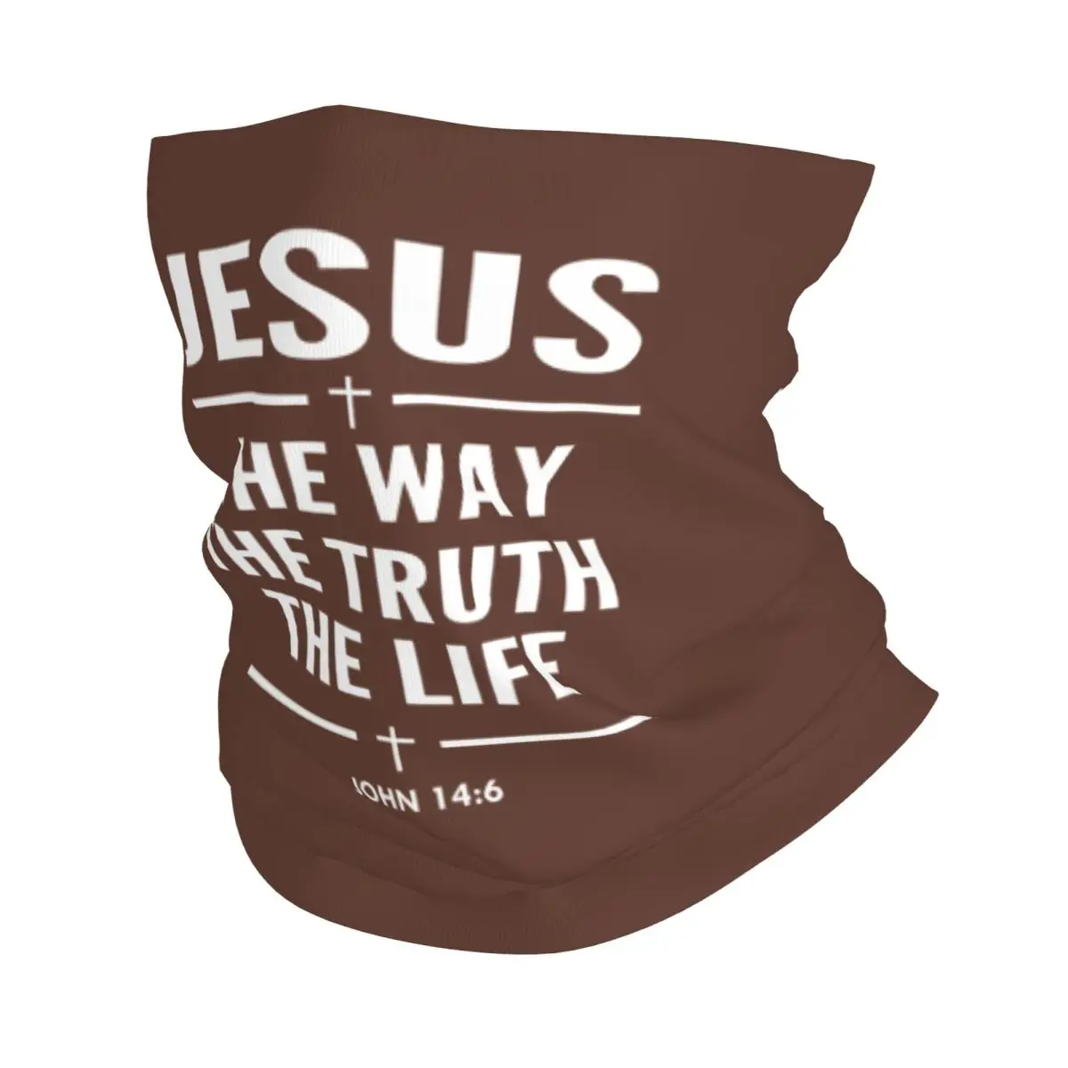 Custom Jesus The Way The Truth The Life Bandana Neck Warmer Winter Hiking Scarf Gaiter Religion Cross Christian Faith Face Cover