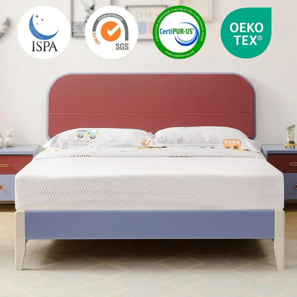 Full Mattress Memory Foam Mattress Bed in a Box,Medium Firm Cooling Gel Green Tea Full Size Mattress Colchones