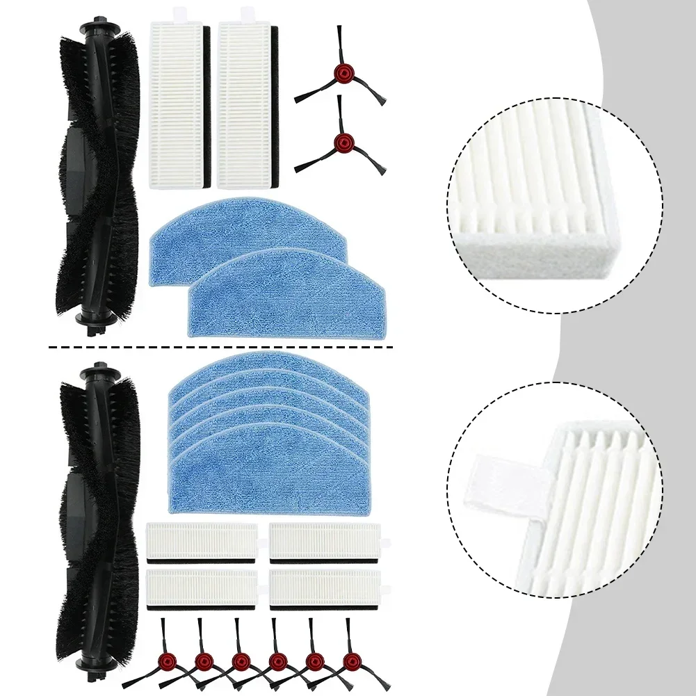 مجموعة مرشحات ممسحة الملابس للفرشاة الجانبية الرئيسية لـ Laresar Mars 01 لملحقات استبدال المكنسة الكهربائية Lubluelu SL68