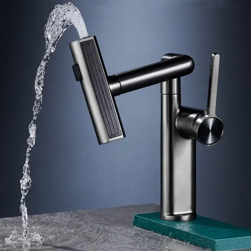 Mechanical arm basin faucet, bathroom hot and cold universal faucet, household bathroom balcony lucky cat faucet