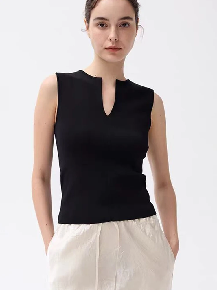 

Облегающий цветной базовый слой, топ, летний вязаный жилет, накладной женский модный внутренний костюм, рубашка для поездок на работу