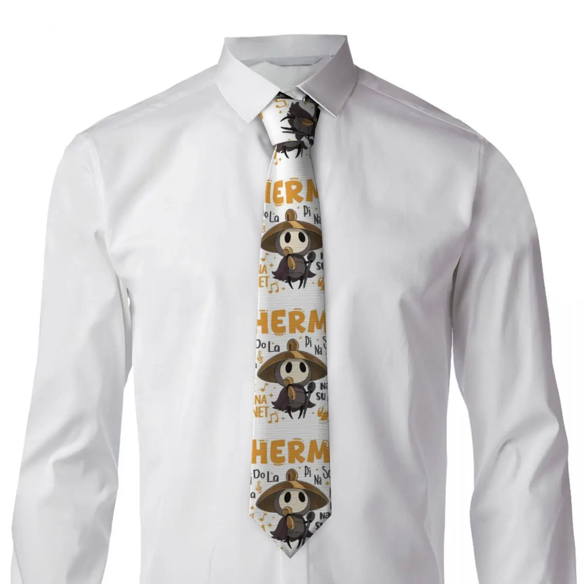 Sherma Hollow Knight Song Silk Song Funny Video Game 2 Necktie for Men Silk Polyester Slim Neck Ties Party Business Tie