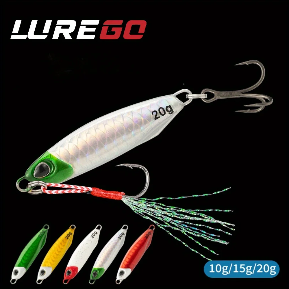 5 Stück Multi-Size Slow-Pitch Jig-Köder (10g/15g/20g/25g/30g) – Metall-Jig für Salzwasserfischen auf große Distanzen