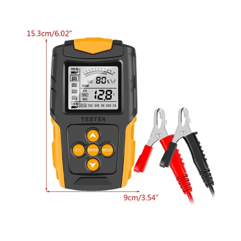 ipiip Detector batería coche 12V 24V LCD Digital probador carga batería Detección energía