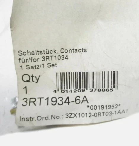 

Brand new Main contact Kits 3RT1934-6A 3RT1034 contactor Fast delivery