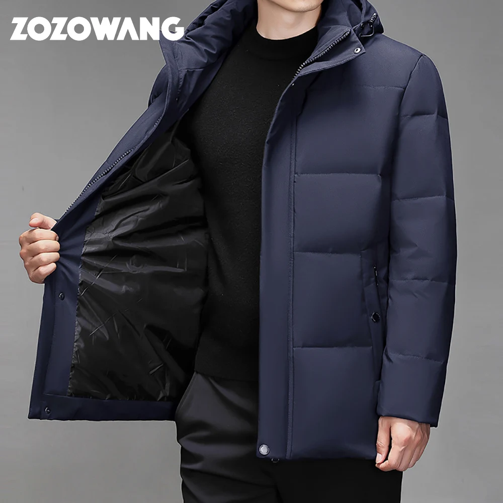 ZOZOWANG 2023 Arrival Duck Down Jacket Big Fur Hat Collar Detachable Fashion Thick Winter Keep Warm Men\'s Winter Down Coats