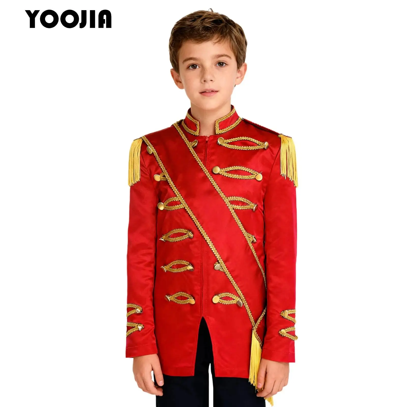 

Boys Girls Drum Major Team Uniform Circus Ringmaster Cosplay Nutcrackers Jacket Coat Costume Royal Drum Band Major Tailcoat Set