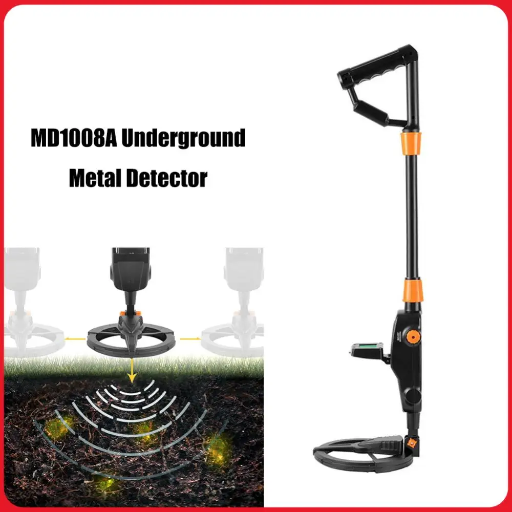

MD1008A ЖК-дисплей, подземный металлоискатель, искатель золота, поисковик сокровищ, водонепроницаемый детектор золота, инструмент для поиска