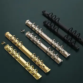 3 colori in metallo fai da te 6 fori meccanismo raccoglitore ad anelli a fogli mobili Clilp, clip per rilegatura in carta cartella di file A5 A6 di cancelleria
