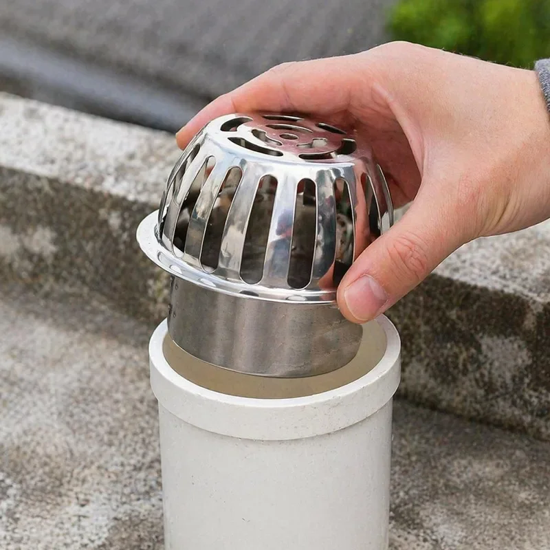 Stainless Steel Outdoor Balcony Rooftop Drain Cover 50/60/75/80/90mm Drain-pipe Plumbing Fitting Roof Round Anti-Blocking Floor