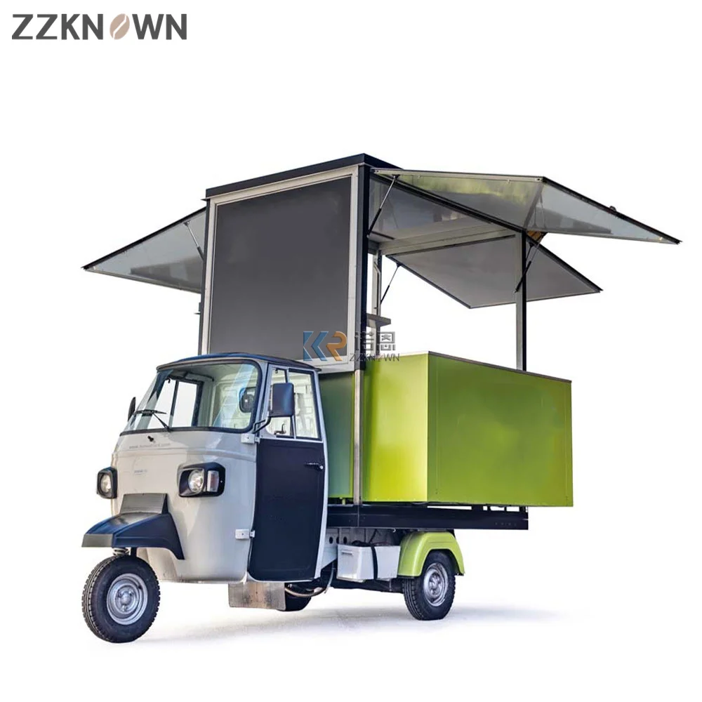 รถเข็นไอศครีมรถเข็นอาหารรถเข็นมือถือคีออสรถสามล้อ Piaggio APE รถบรรทุกราคาโรงงาน