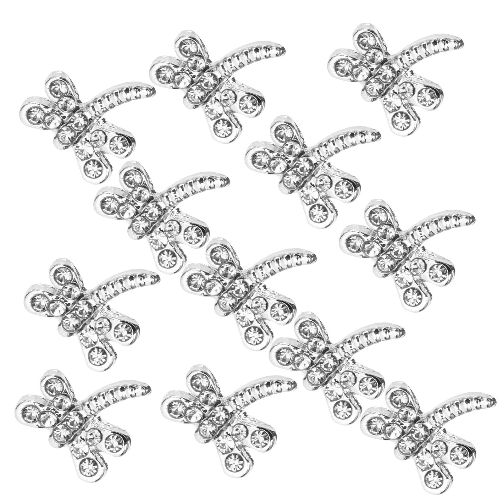 20 Pcs Creative Nail Charms Jewlery Rhinestones Butterfly Manicure DIY for Acrylic Nails Alloy 3d Women Miss