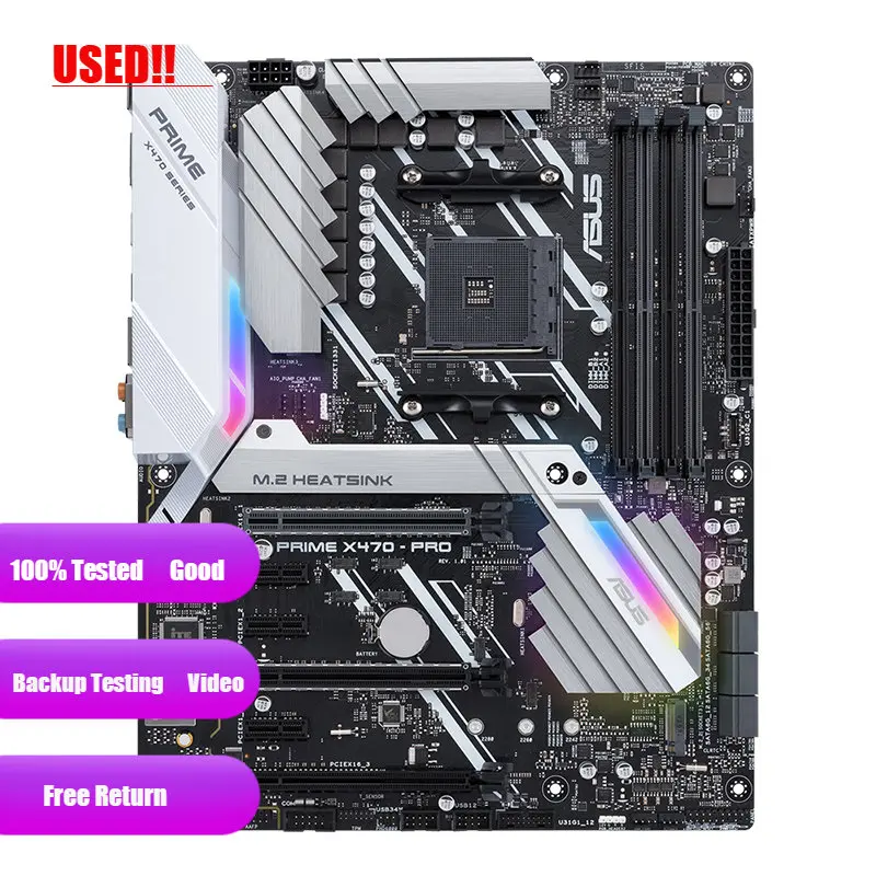 ASUS PRIME X470 PRO Motherboard With AMD X470 chip Socket AM4 For AMD Ryzen/7th Gen A-Series 4×DDR4 PCI-E 3.0 2 x M.2 ATX