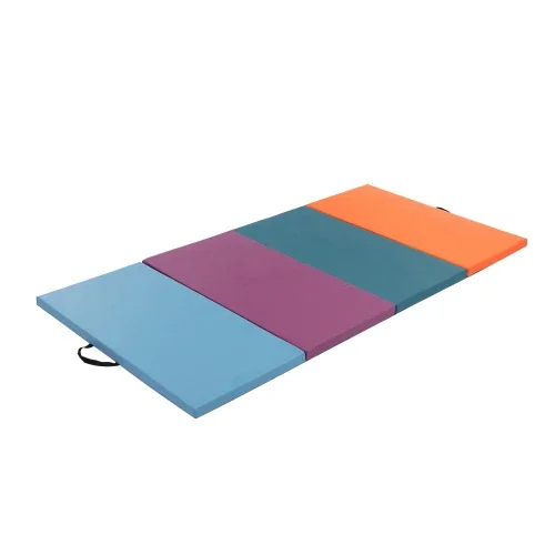 Better 4 Section Mix Color Exercise Yoga Mat Fold Out Gymnastics Crash Mats For Gym Training Home Use