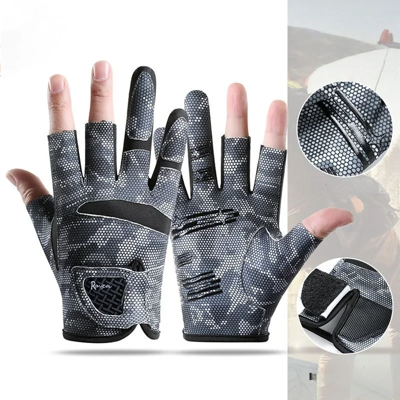 

Half Finger Fishing Gloves Men Breathable Quick-drying Sports Moto Riding Gloves Anti-slip Driving Glove Motorcycle Equipment