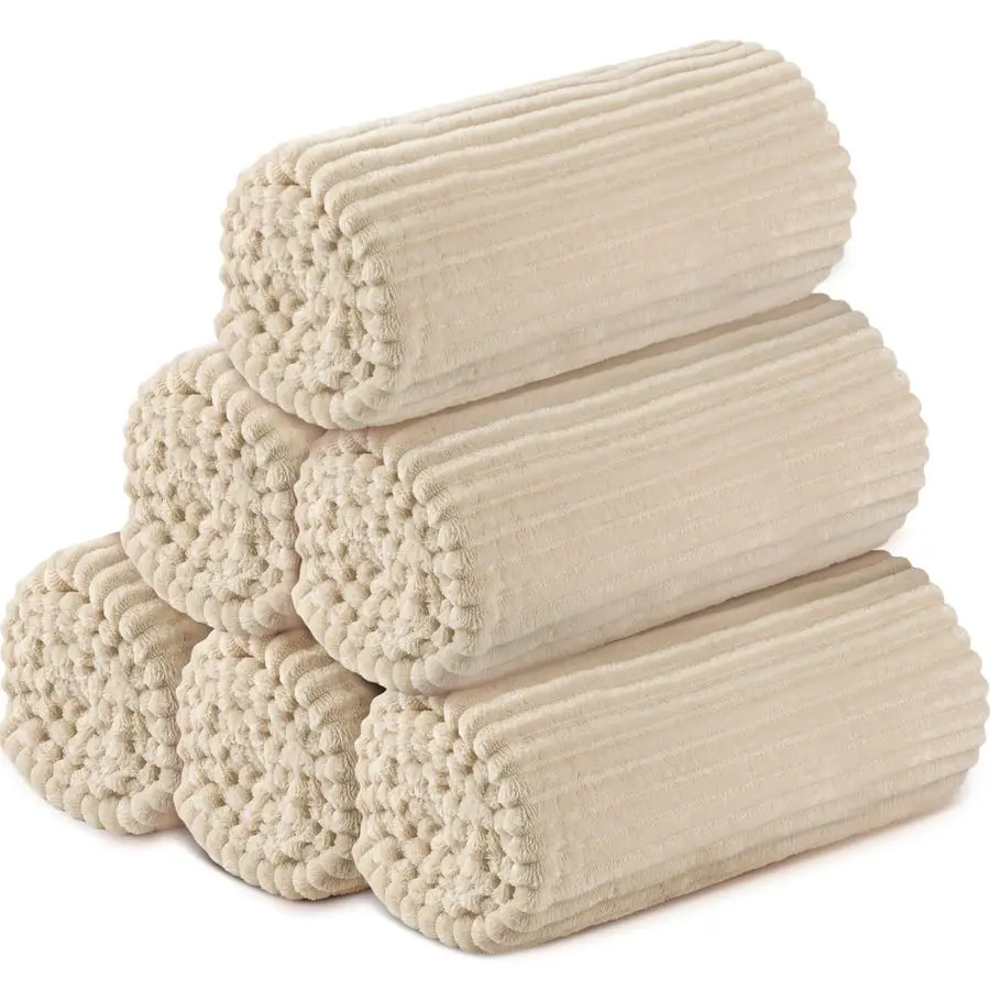 Paquete de 6 Mantas de Franela de 50 x 60 Pulgadas, Manta Ligera para Dormir, para Bodas al Aire Libre, Certificadas por Oekotex Standard 100