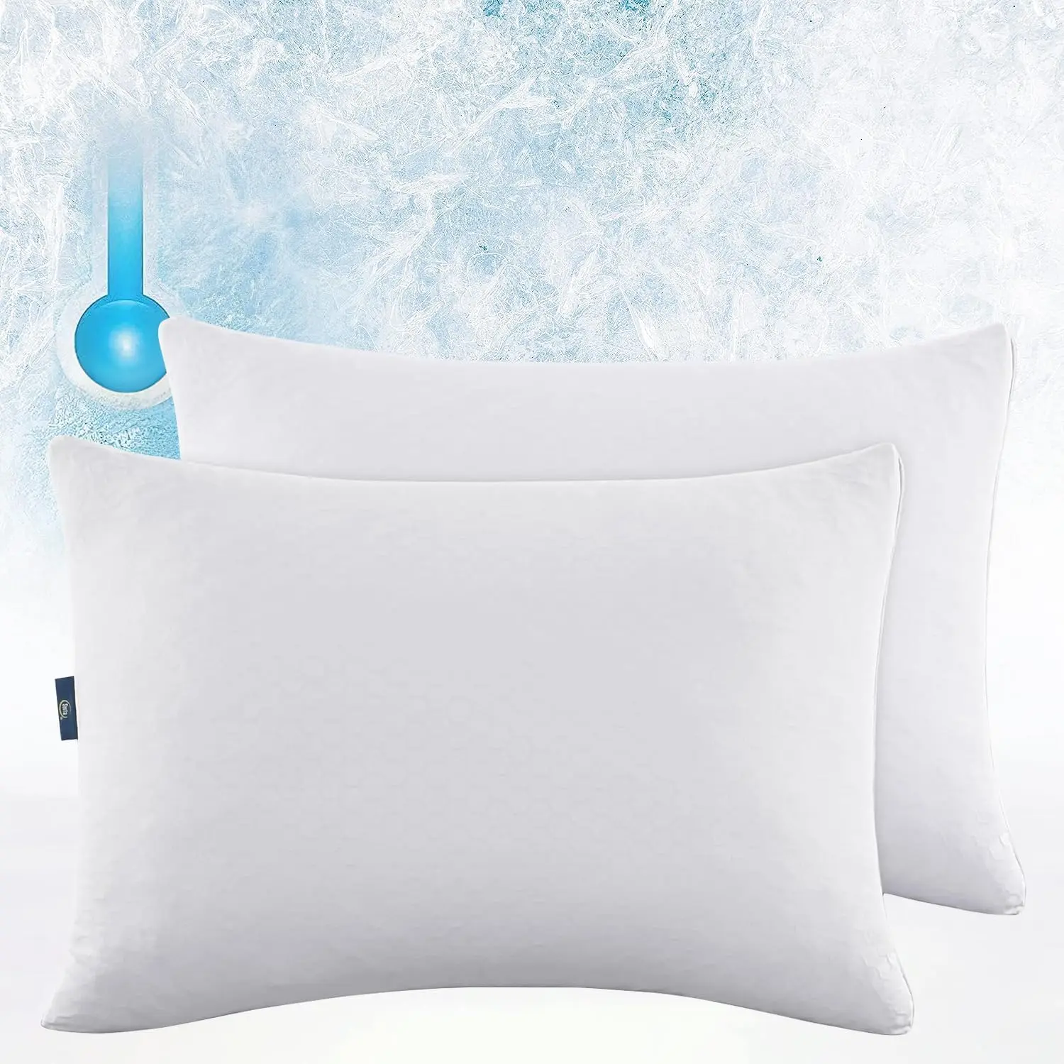 

Power Chill Cooling Medium/Firm Down Alternative Bed Pillows For Side, Stomach Or Ba Sleepers (2 Pack), King, White