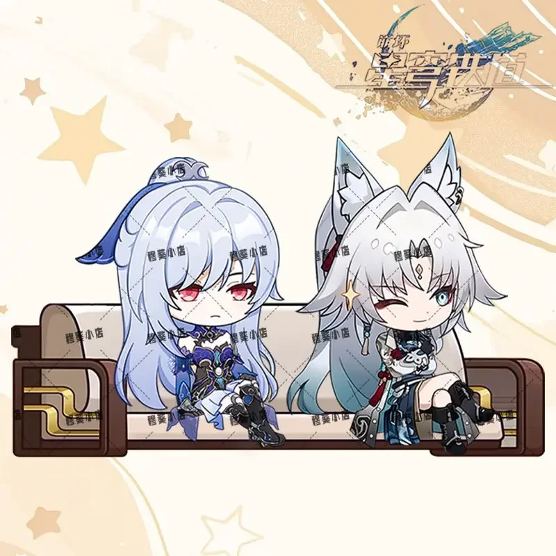 Honkai:Star Rail Feixiao Moze Live Broadcast Guest Or Host Magnetic Sofa Sitting Character Acrylic Fridge Sticker Desk Ornaments