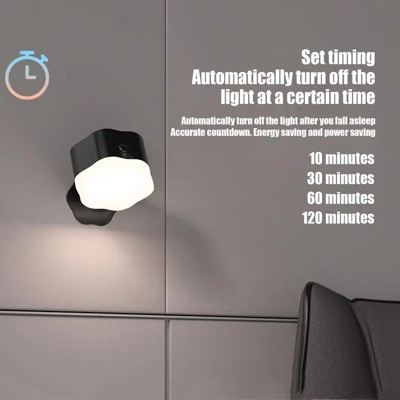 Lâmpada de parede com bateria sem fio, lâmpadas montadas na parede, rotativa, 3 temperaturas de cor, luminárias sensíveis ao toque, luzes led sem fio