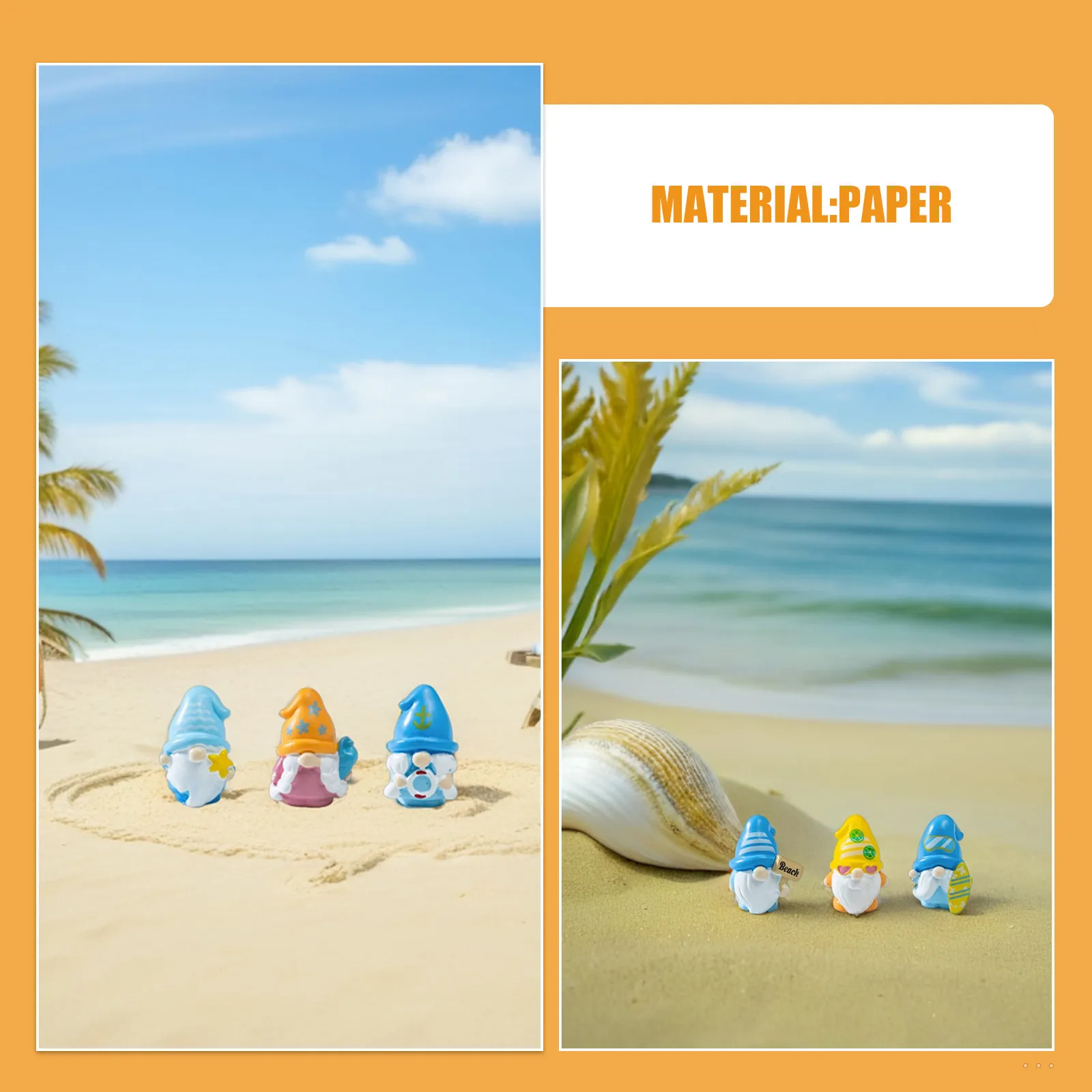 12Pcs Mini Gnomes Resin Dwarf Decor Set Beach Theme Garden Pool Party Tabletop Kitchen Landscape Statue Small view 6