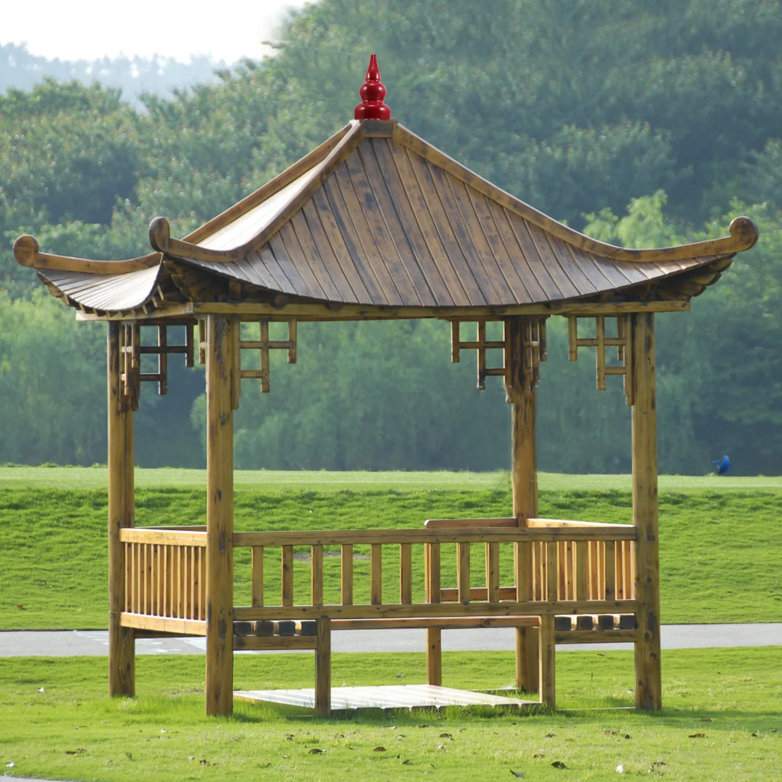 

Gourd Roof Tile Unique Chinese Traditional Roof Detail High Strength Weather Resistant Pavilion Gazebo Decor Chinese Ornaments