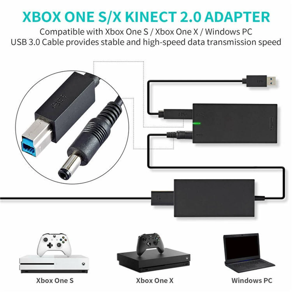 محول Kinect لأجهزة Xbox One S وXbox One X وWindows 10 PC - مرخص رسميًا بواسطة Xbox - Xbox One #1