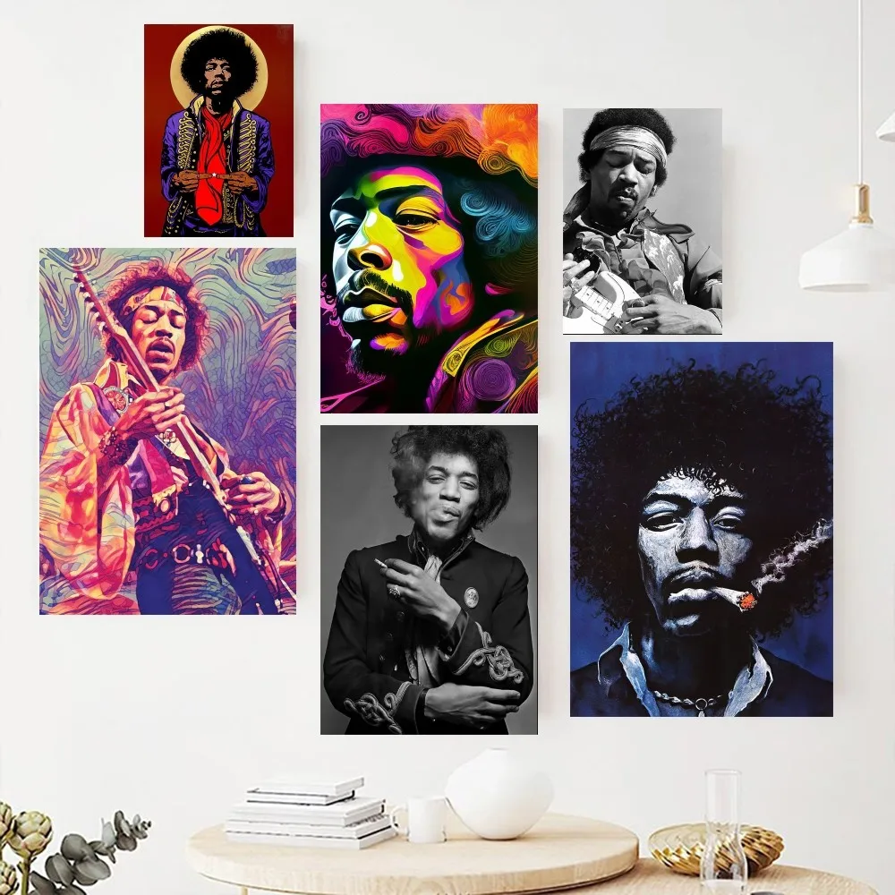 Singer J-Jimi H-Hendrix Poster Paintings on The Wall Picture for Living Room Interior Painting Room Decoration