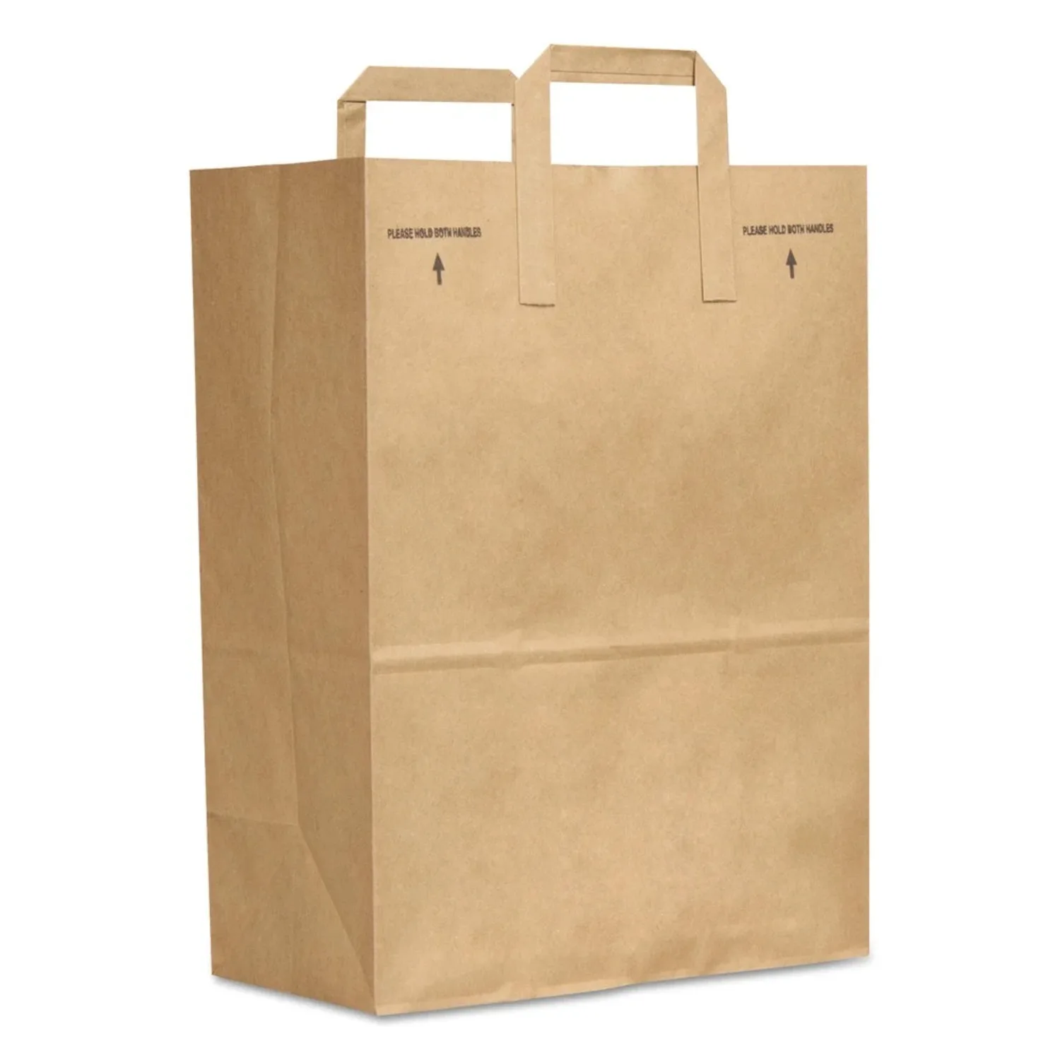 General Grocery Paper Bags, Attached Handle, 30 lb Capacity, 1/6 BBL, 12 x 7 x 17, Kraft, 300 Bags