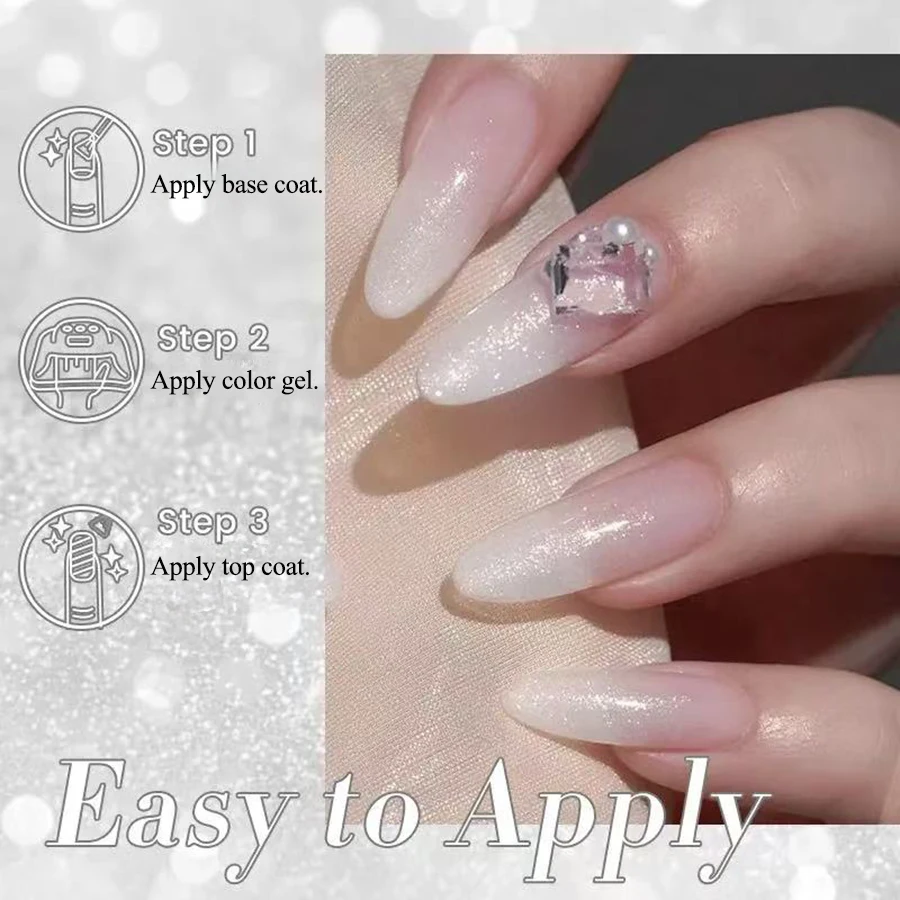 ZH 12ML Autumn and Winter Nails Moonlight Coconut Milk White Glitter Gel Nail Polish 2025 New Top Selling Gel White Nails